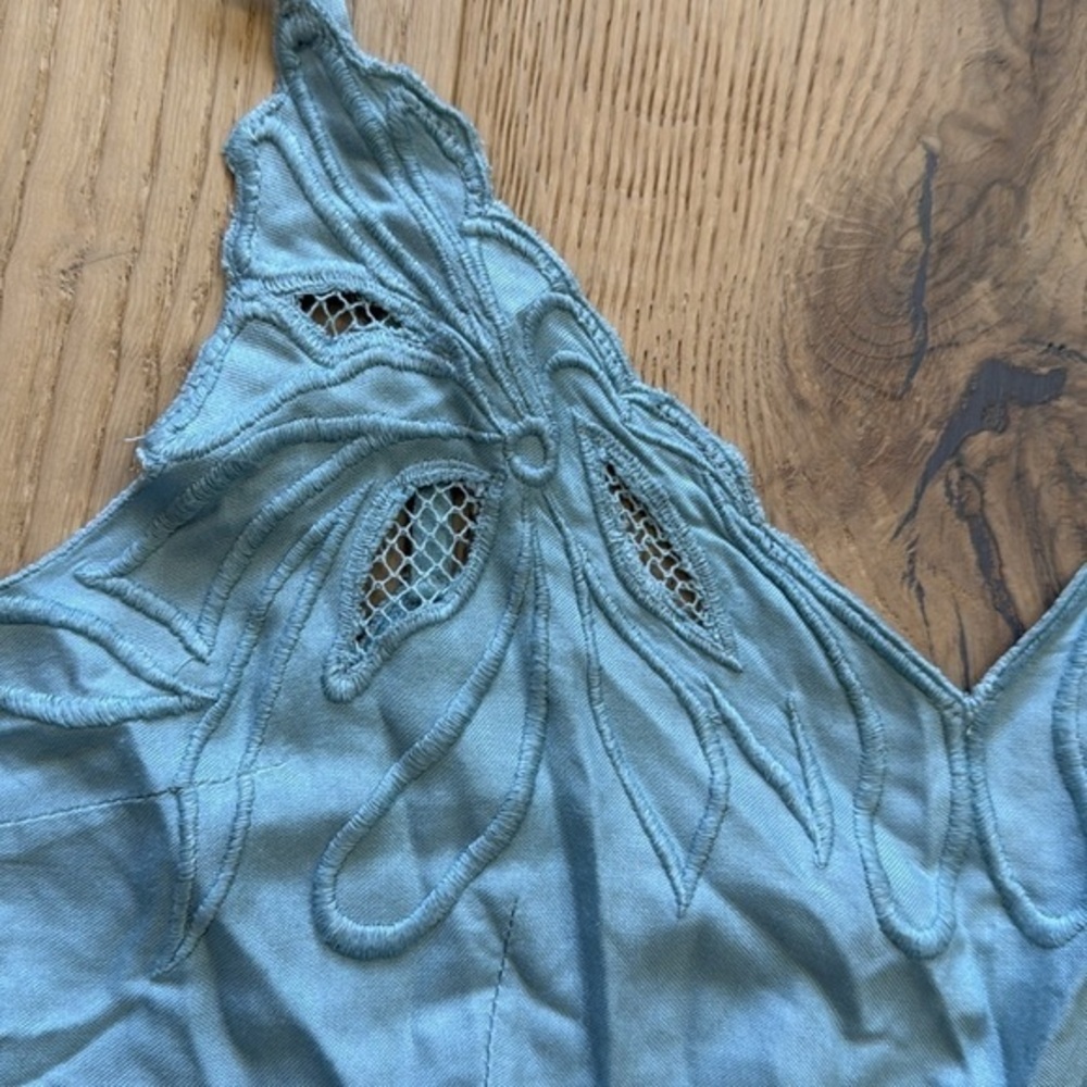 Urban Outfitters Staring at Stars Blue Embroidered Mini Dress Medium Boho